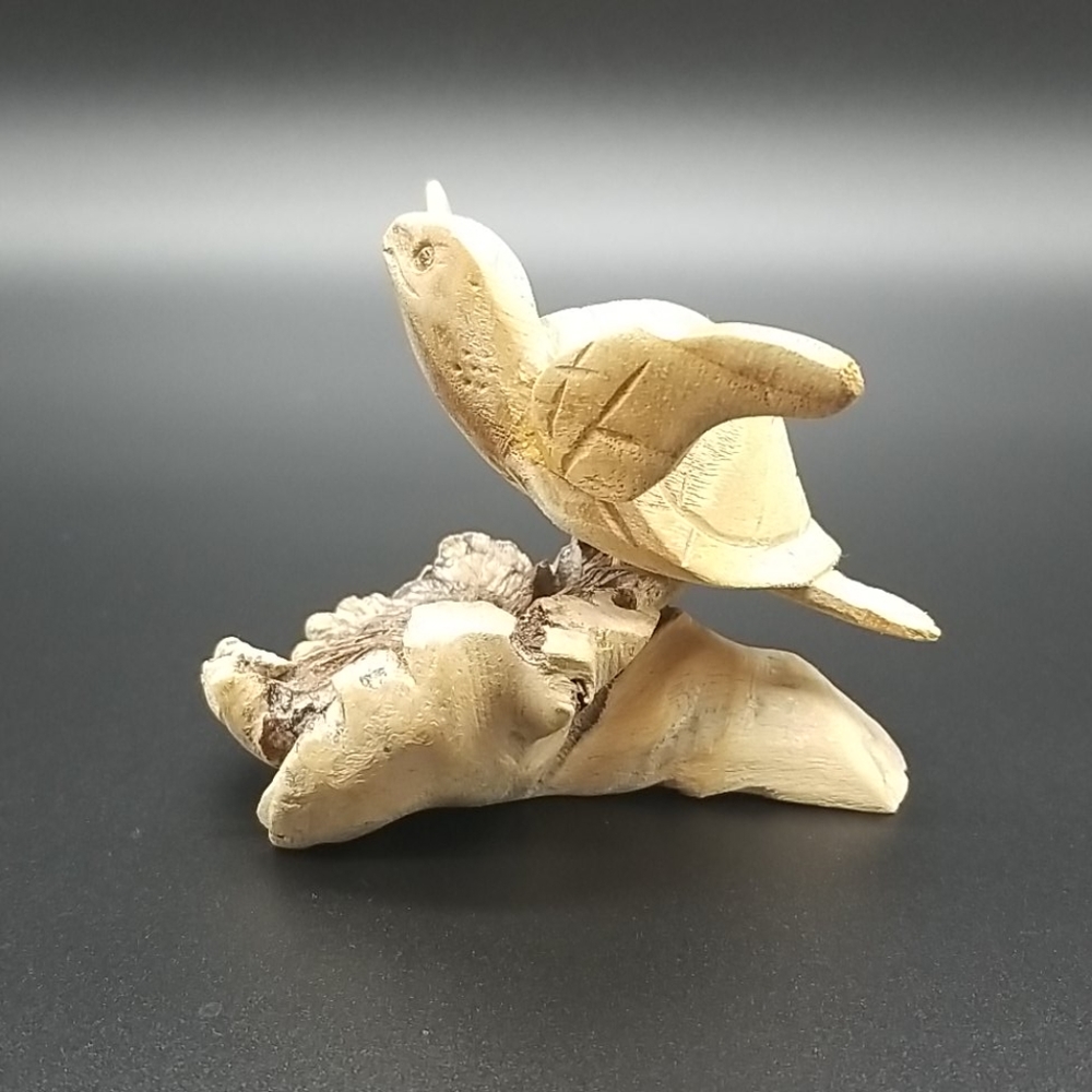 Hand Crafted Hand Carved Wood Sea Turtle - Picture 3 of 8